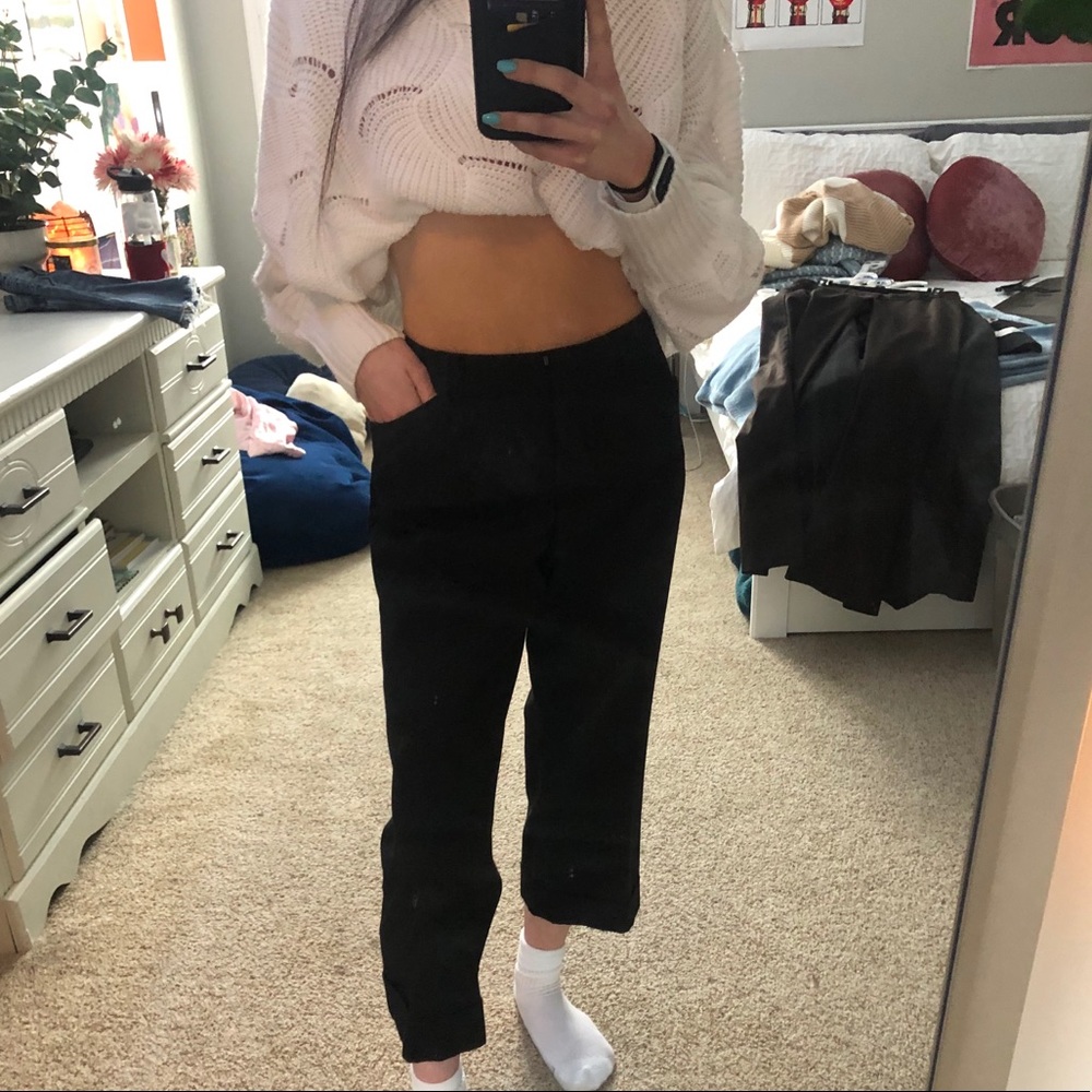 express black low-rise cropped dress pants